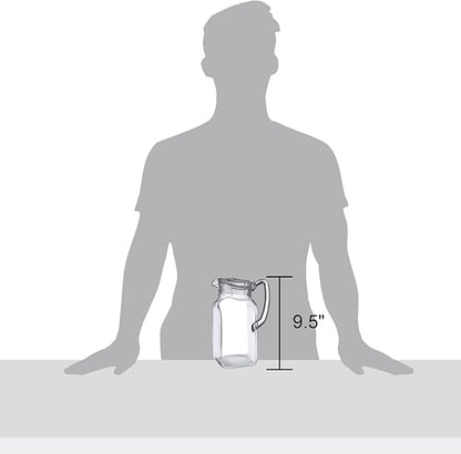 Amazing Abby - Quadly - Plastic Pitcher (64 oz, 2 Quart), Clear Water Pitcher with Lid, Fridge Jug, BPA-Free, Shatter-Proof, Great for Iced Tea, Sangria, Lemonade, Juice, Milk, and More - Image 2