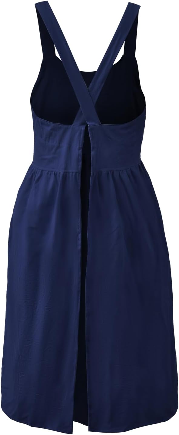 Uaussi Cotton Linen Apron Cross Back Work Apron for Women with Pockets Pinafore Dress X Cross Halter Apron for Chef Gardening - Image 7