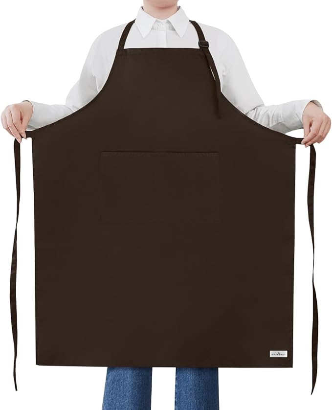 ROTANET Extra Large Apron for Men Adjustable Bib Aprons with 2 Pockets Cooking Kitchen Women Chef Water & Oil Resistant by ROTANET