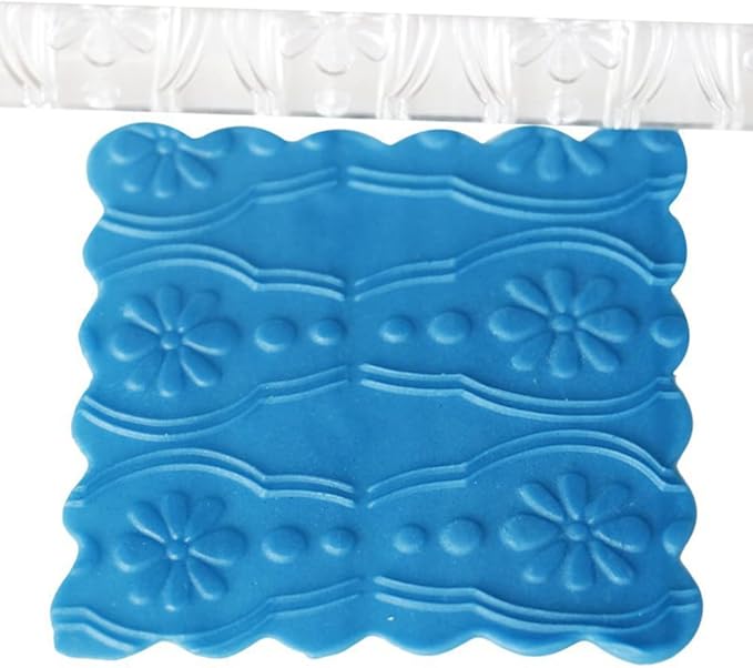 Rengue Acrylic Rolling Pin with 28 Patterns, Compliant Material, Comfortable Grip, 16 X 1 Cm, Lightweight for Dough and Pastry Acrylic Rolling Pin with 28 Patterns, Nan Kitchen (#8)
