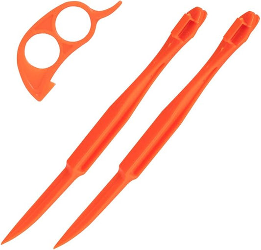 Soft Home Premium Plastic Orange Peeler Lemon Citrus Peel Cutter Vegetable Slicer Fruit Tools (Long Handle Type Orange 2 Pack;Mouse Type random color 1 Pack） by Soft+Home