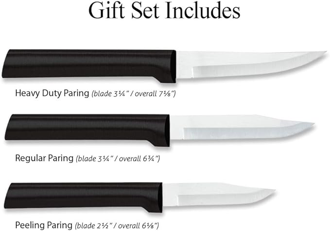 Rada Cutlery Paring Knife Galore Gift Set (G201), 3-Piece Knife Set, Stainless Steel Blades, Black Handle - Image 2