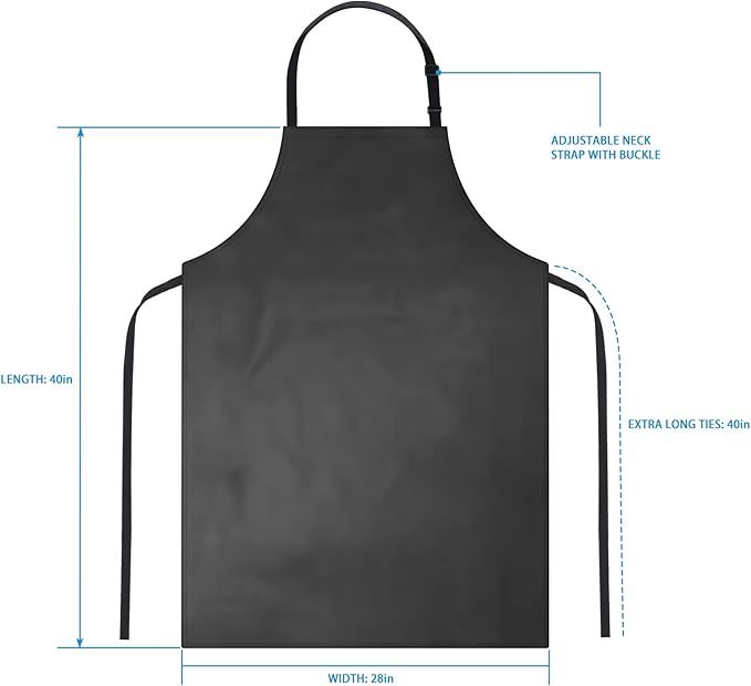 Gotega Waterproof Rubber Vinyl Apron Adjustable Dishwasher Apron - Apron for Women Men Heavy Duty Work Apron - Image 2