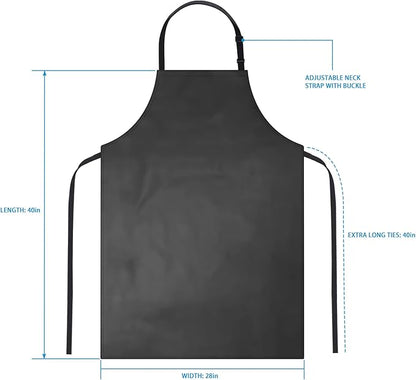 Gotega Waterproof Rubber Vinyl Apron Adjustable Dishwasher Apron - Apron for Women Men Heavy Duty Work Apron - Image 2