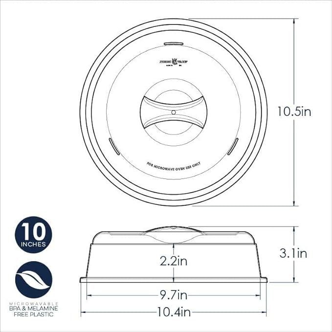 Nordic Ware BPA-free and Melamine Free Plastic Splatter Microwave Cover, 10-Inch (Set of 2), Clear - Image 5