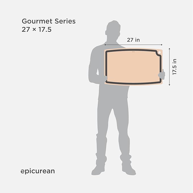 Epicurean Gourmet Series Cutting Board with Juice Groove, 27-Inch by 17.5-Inch, Natural/Slate - Image 5