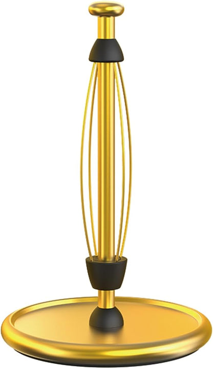 VEHHE Gold Paper Towel Holder Countertop with Weighted Base, One-Handed Tear Kitchen Towel Holder with Damping Function and EVA Non-Slip Pad for Bathroom by VEHHE