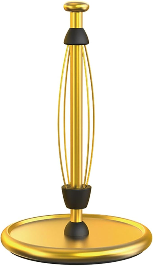 VEHHE Gold Paper Towel Holder Countertop with Weighted Base, One-Handed Tear Kitchen Towel Holder with Damping Function and EVA Non-Slip Pad for Bathroom by VEHHE