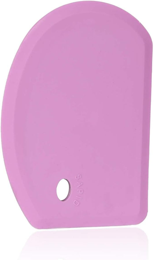Sapid Silicone Bowl Scraper Flexible Curved Edge (5.98"×4.3"), Food Grade Bench Dough Scraper for Baking Sourdough Bread, Cake, Fondant Icing, Heat- Resistance Kitchen Dish Pan Scrapers (1, Purple) by SAPID