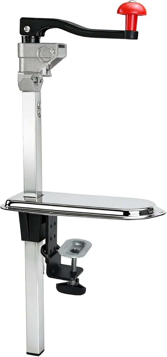 Commercial Manual Can Opener Heavy Duty for #10 Cans, Industrial Can Opener with Tabletop Clamp Mount, Stainless Steel Blade and Base, Dual Mounting Options for Restaurants & Home Kitchens