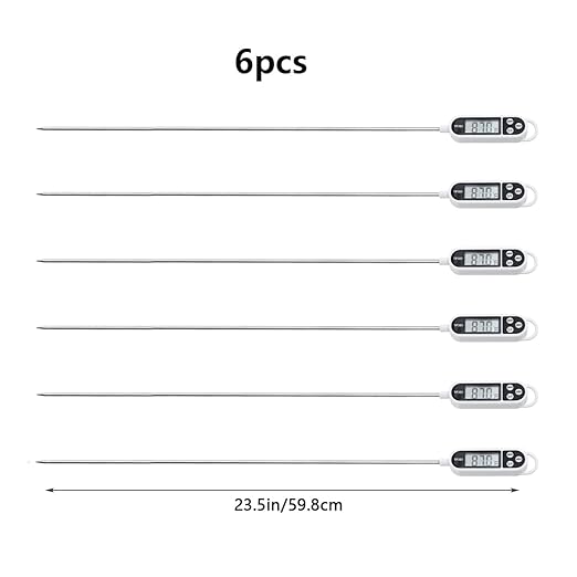 6pcs Candy Thermometer Digital Instant Read for Meat Kitchen Cooking Food Oil Deep Fry BBQ Grill Smoker (6, 23.2inch) - Image 3