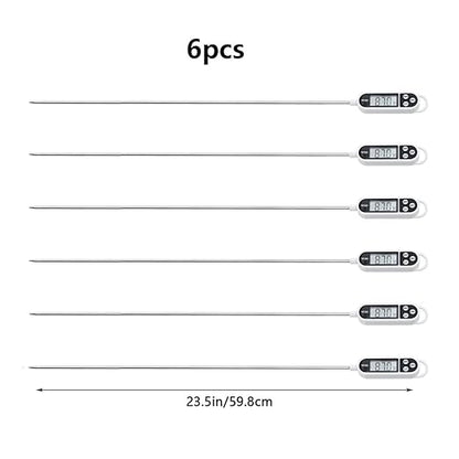 6pcs Candy Thermometer Digital Instant Read for Meat Kitchen Cooking Food Oil Deep Fry BBQ Grill Smoker (6, 23.2inch) - Image 3