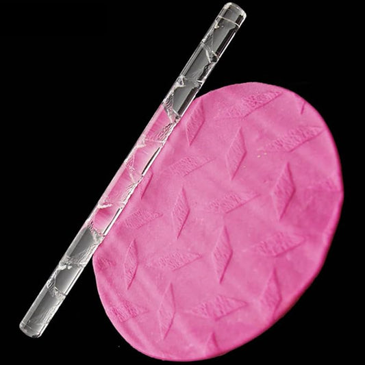 Rengue Acrylic Rolling Pin with 28 Patterns, Compliant Material, Comfortable Grip, 16 X 1 Cm, Lightweight for Dough and Pastry Acrylic Rolling Pin with 28 Patterns, Nan Kitchen (#17)