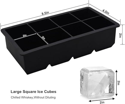 Bangp Large Ice Cube Tray for Whiskey,2 Pack Stackable Big Ice Cube Molds Make 16 Big Whiskey Ice Cubes,Easy Release Square Ice Cube Maker for Cocktails,Whiskey,Soups and Frozen Treats - Image 6