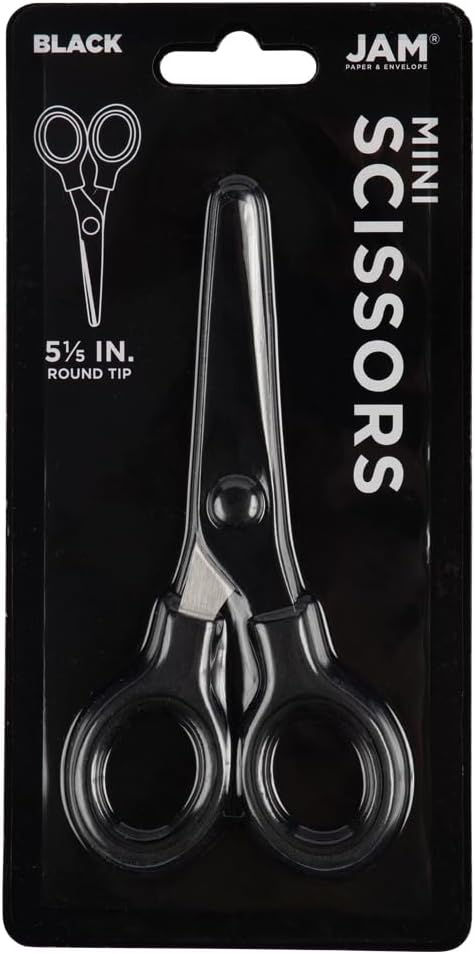 JAM PAPER Multi-Purpose Mini Scissors - 5 Inch - Black - Soft Grip & Stainless Steel Precision Blades - Sold Individually - Image 7