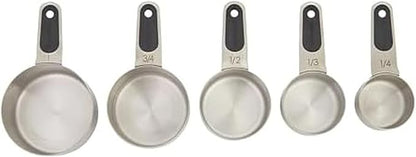 Farberware Professional Set of 5 Stainless Steel Measuring Cups, Precision and Ease in Every Scoop, Features Magnetic Handles for Easy Storage, Dishwasher Safe by Farberware