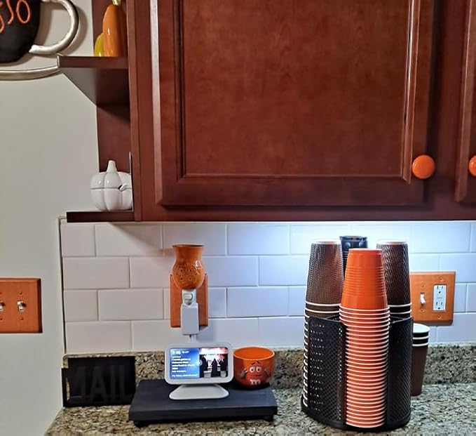 Coffee Cup Dispenser, Disposable Paper Cup and Lid Holder 360° Rotatable with 4 Compartments,Can Stacking 3-16oz Cups and Lid Holder for Coffee Shop,Home Countertop,Office,Restaurant,Kitchen - Image 4