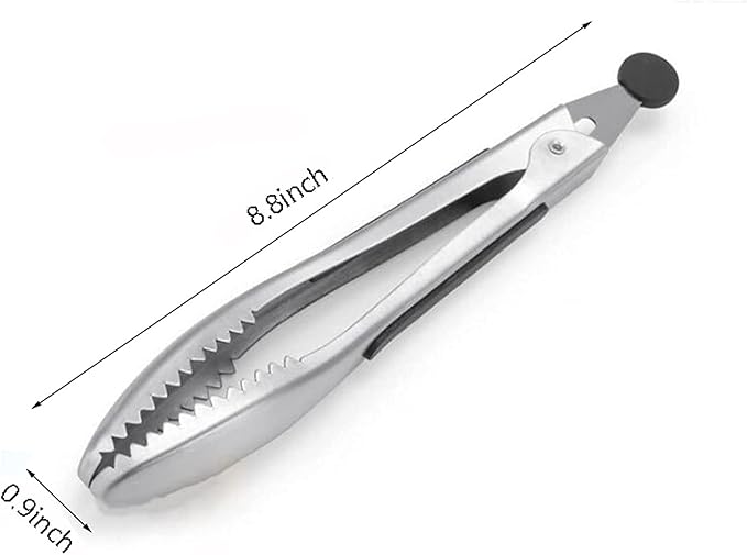 Stainless Steel Kitchen Tongs 2-Piece Set, 8.8-Inch Food Tongs, High Temperature Resistant, with Non-Slip Teeth And Non-Slip Strips, Suitable for Cooking And Grilling (Grip And Stir Food Ice Cubes) - Image 2