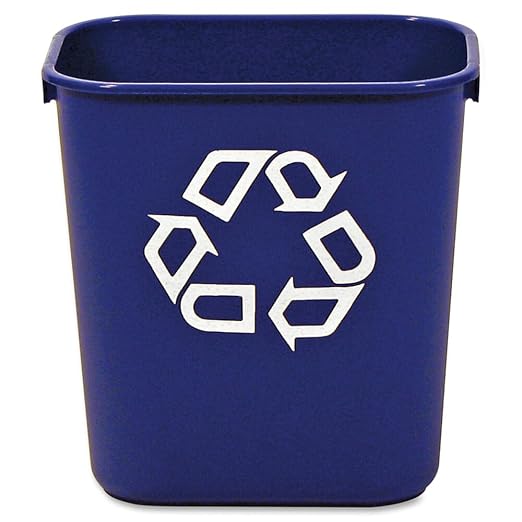 Rubbermaid Commercial Deskside Recycling Container, 3.4-Gallon, Blue, Small, Plastic, for Bedroom/Bathroom/Office, Fits Under Desk/Sink/Cabinet, Pack of 12 by RubbermaidCommercialProducts