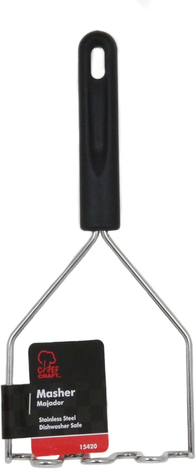 Chef Craft Basic Stainless Steel Kitchen Tool and Utensil Set, 8 Piece Set, Black - Image 2