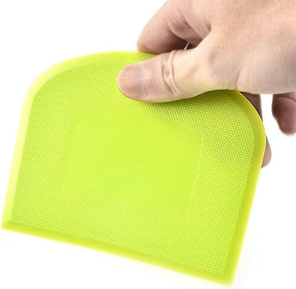 2 Pieces Dough Scraper Bowl Scraper Food-safe Plastic Dough Cutter Flexible Plastic Scraper Practical Bench Scraper Multipurpose Food Scrappers for Bread Dough Cake Fondant Icing, White, Green - Image 5