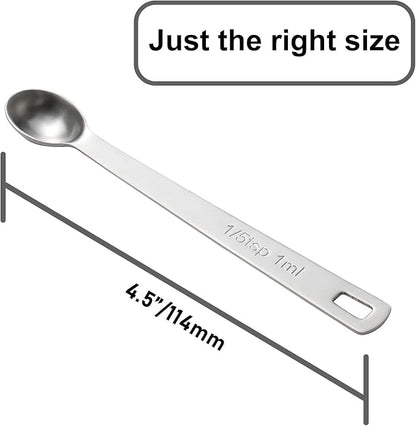 2PCS 1/5 Teaspoon(1/5tsp, 1ml) Single Tiny Measuring Spoon, Small Individual Stainless Steel Measure Spoons Only - Image 2