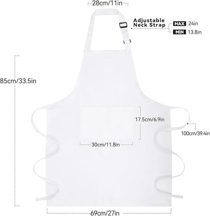 Large Chef Apron for Men and Women, Cooking Kitchen Aprons with 2 Large Pockets Water Oil Resistant