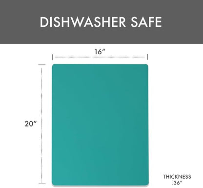 Dexas NSF Certified Polysafe Pastry Board, 16 x 20 inches, Reversible Kitchen Cutting Board, Teal Green