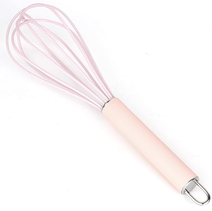 GorGin high temperature and easy to clean silicone whisk, wisk,stirrer, 10 inch, grip good grip design for Blending Whisking Beating Stirring Cooking Baking (1 Pack | Pink) - Image 8