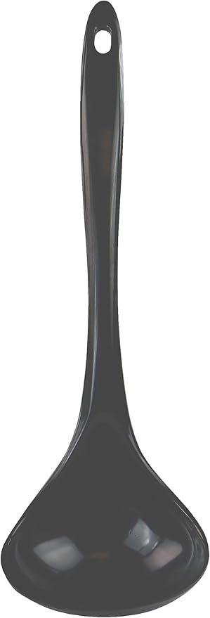 Reston Lloyd Melamine Soup Ladle Kitchen Utensil, Premium Quality Utensil with Heat Resistant Ergonomic Handle, Durable BPA-Free Plastic, 10.5 inch long, 6pc Set, Charcoal - Image 2