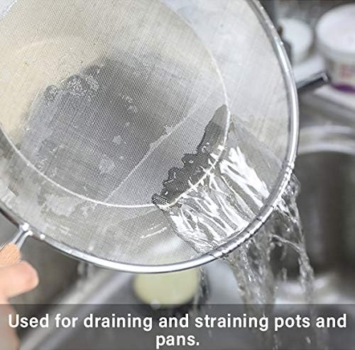 3 Pieces Grease Splatter Screen for Frying Pan, Splatter Guard Mesh Stainless Steel Grease Guard Shield for Kitchen Frying Pan Cooking Supplies Set of 9.44", 10.8" and 12.5" inch (Wood Handle) - Image 5