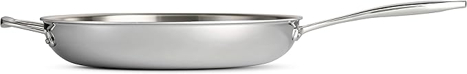 Tramontina Signature Tri-Ply Clad Stainless Steel 12-Inch Large Frying Pan with Helper Handle, Induction-Ready Skillet, Dishwasher-Safe, NSF-Certified, Made in Brazil - Image 2
