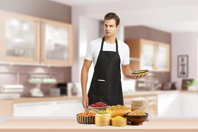 DUSKCOVE 12 Pack Plain Bib Aprons with 2 Pockets - Red Unisex Commercial Apron Bulk for Kitchen Cooking Restaurant BBQ Painting Crafting - Image 5