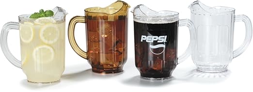 Carlisle FoodService Products VersaPour Pitcher, Large Container for Serving Cold Drinks with Ice, 60 Oz, 6 Count, Amber - Image 8