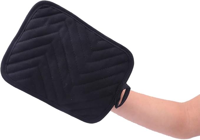 nyi Pot Holders for Kitchen Heat Resistant, Cotton Hot Pads for Kitchen Counter Table, Black Pot Holders with Pocket - Image 3