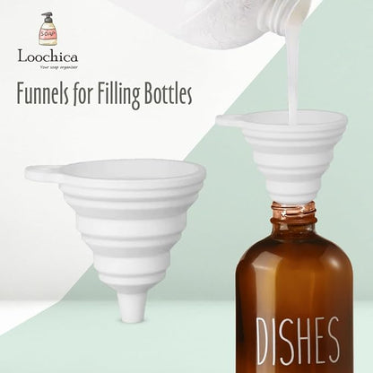 LOOCHICA Dish Amber Glass Soap Dispenser with Plastic Pump, 16 Oz Brown Dish Soap Dispenser Set Refillable Reusable Apothecary Soap Pump Dispenser Bottles for Bathroom and Kitchen - Image 5