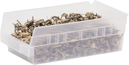 Akro-Mils 30130 Plastic Shelf Bins, Heavy Duty Storage Bins for Garage, Closet, and Drawer Organization, 12" x 6-1/2" x 4", Clear, 12-Pack - Image 9