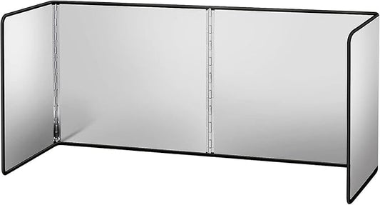 Splatter Guard for Frying Non-Stick 3 Sided Foldable Grease Splatter Screen Stainless Steel Backsplash Anti Splatter Shield Guard for Stove Screen Protector for Frying Stove Top Wall L ANGINORLD by ANGINORLD