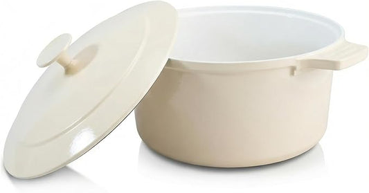 Gotham Steel 5 Qt Dutch Oven Pot with Lid, Nonstick Ceramic Dutch Oven Stock Pot, 10 in 1 Cooking Pot & Dutch Oven for Bread Baking, Lightweight Oven & Dishwasher Safe – Cream by GothamSteel