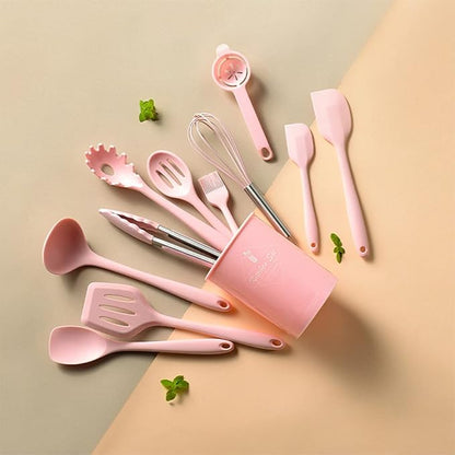 Kitchen Utensils Set-12 Pieces Silicone Cooking Utensils Set (Dishwasher Safe) 392°F Heat Resistant Spatula Set, Nonstick Cookware - Image 8