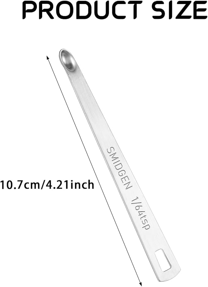 4 PCS 1/64 Teaspoon(1/64 Tsp | 0.083 mL | 0.083 cc) Single Measuring Spoon, Small Measuring Spoon Only, Stainless Steel Mini Measuring Spoons for Cooking - Image 2