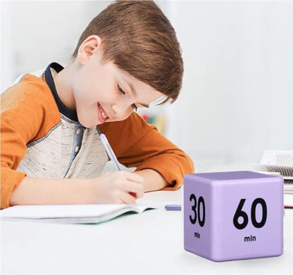 Feilifan Cube Timer, Dice Timer with Gravity Sensor for Kitchen Studying Workout Classroom Kids ADHD 15-20-30-60 Minute Preset, Purple