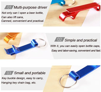 36 Pieces Colored Aluminum Bottle Opener,Soda Beverage Beer Bottle Opener Keychain,Bottle Openers Aluminum Beer Bottle Opener Claw Beverage Keychain Ring for Kitchen/Wedding/Bar/Party - Image 3