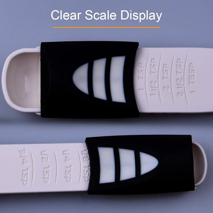 Adjustable Measuring Spoon White,Creative Double End Adjustable Scale, Eight Stalls Measuring Spoon,Measuring Dry/Semi-Liquid Ingredients,Metering Spoon for Baking,Cooking,Coffee,Sugar,Salt,Powder. - Image 2