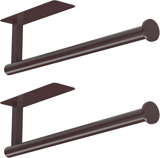ASTOFLI Paper Towel Holder Under Cabinet No Drilling, Self Adhesive Paper Towel Holder Wall Mount for Kitchen Rack, Under Counter Napin Holder No Drill,RV, 304 Stainless Steel, Oil Rubbed Bronze 2Pack by ASTOFLI