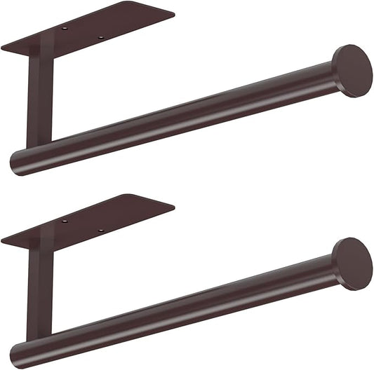 ASTOFLI Paper Towel Holder Under Cabinet No Drilling, Self Adhesive Paper Towel Holder Wall Mount for Kitchen Rack, Under Counter Napin Holder No Drill,RV, 304 Stainless Steel, Oil Rubbed Bronze 2Pack by ASTOFLI