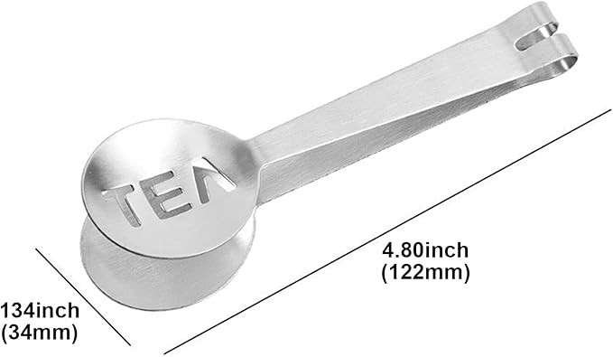 2Pcs Gold & 2Pcs Silver Tea Bag Squeezer, Stainless Steel Clip On Strainer, Tea Spoon Tongs For Loose Tea Ice Sugar Cubes, Tea Bag Holder Tea Accessories For Tea Drinkers