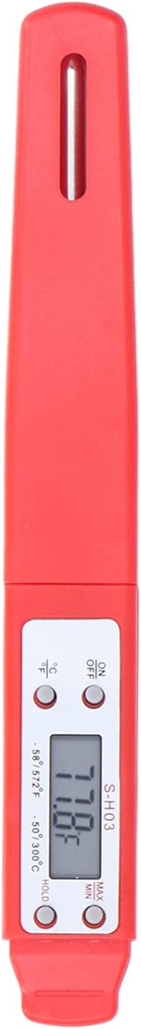 Digital Food Thermometer, Digital Food Thermometer Automatic Calibration Pen High Accuracy Electronic Pocket Thermometer Yellow for Home Use, Multifunctional Accessory (Red) - Image 6