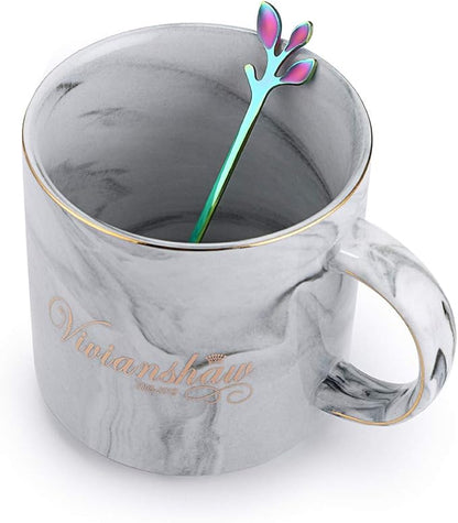 AnSaw Elegant Rainbow Leaf Coffee Spoons - 10-Piece, 4.7" Mini Stainless Steel Espresso & Dessert Tea Spoons, Perfect for Demitasse & Small Servings - Image 4