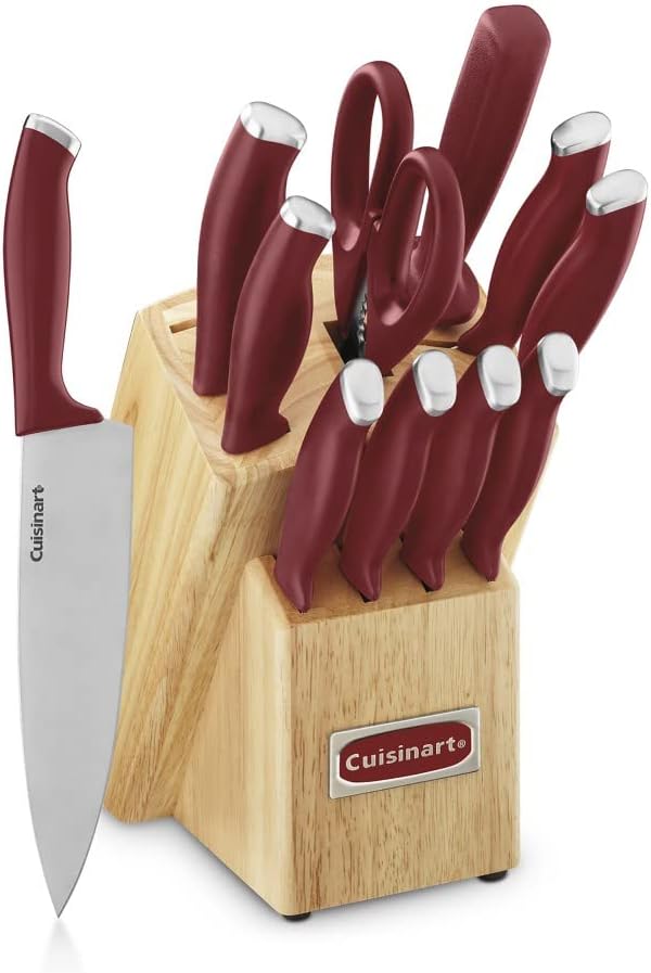 Cuisinart C77SSR-12P Color Pro Collection 12 Piece Knife Block Set, Red by Cuisinart